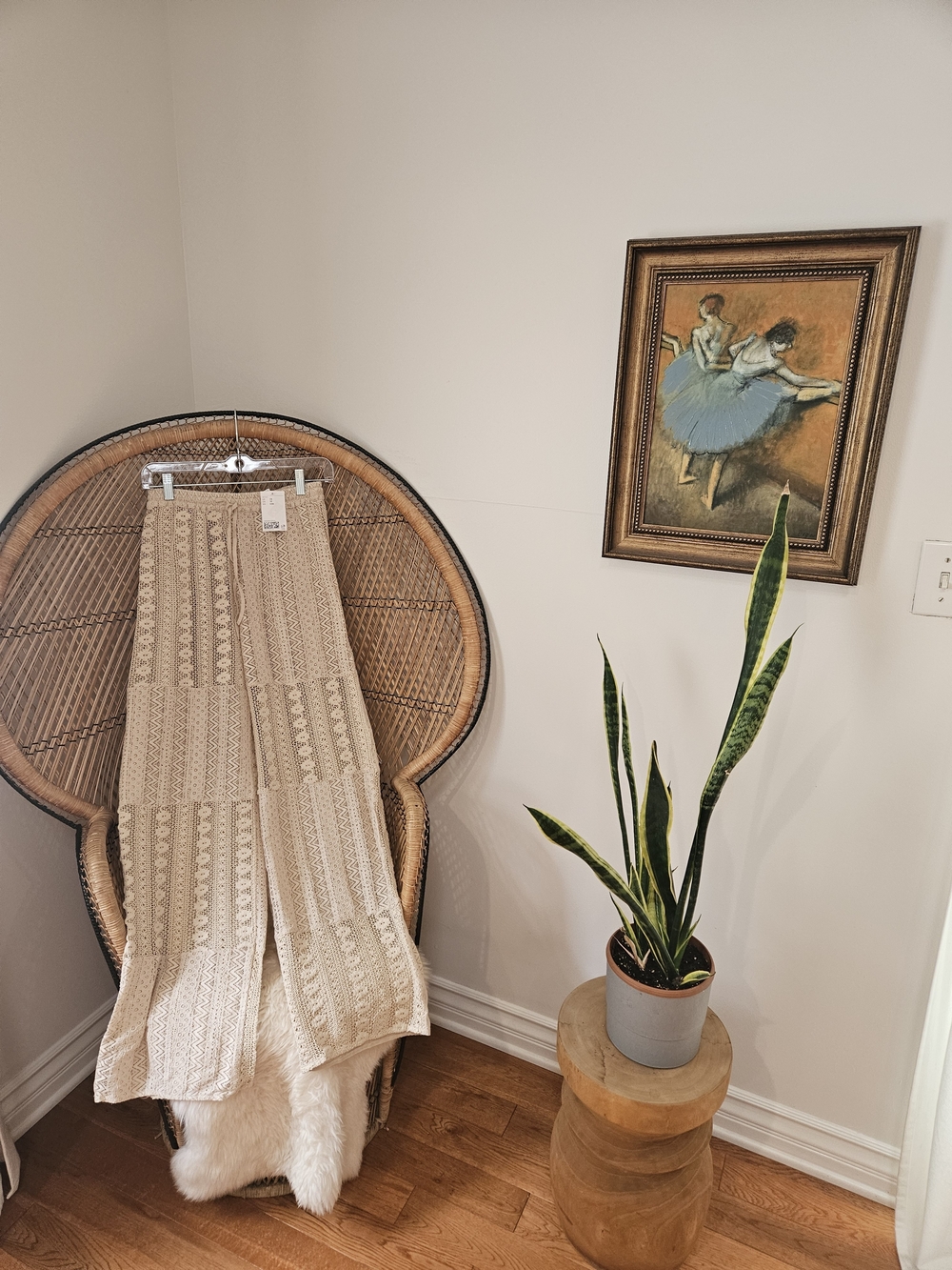 H&M Beige Crochet Knit Maxi Pants